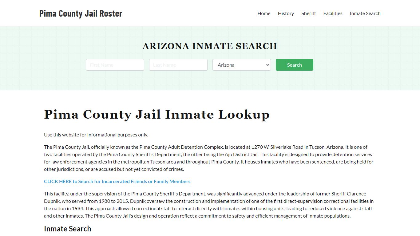 Pima County Jail Roster Lookup, AZ, Inmate Search