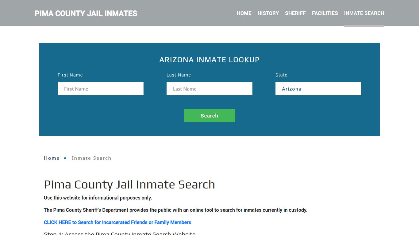 Pima County, AZ Detainee Lookup